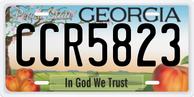 GA license plate CCR5823