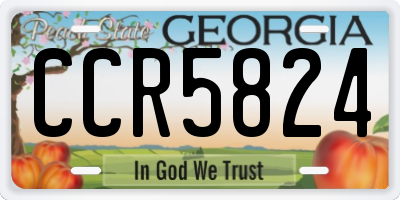 GA license plate CCR5824