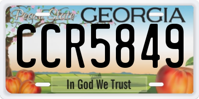 GA license plate CCR5849