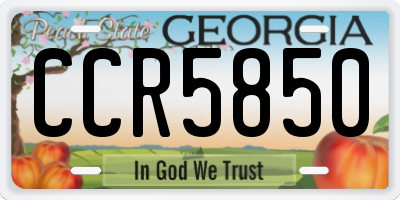 GA license plate CCR5850