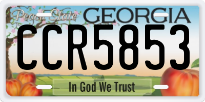 GA license plate CCR5853