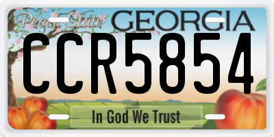 GA license plate CCR5854