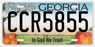 GA license plate CCR5855