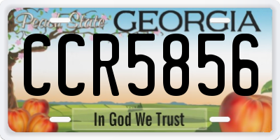 GA license plate CCR5856