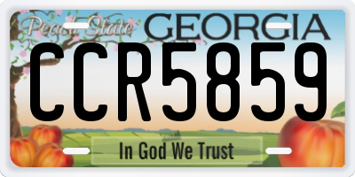 GA license plate CCR5859