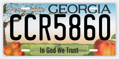 GA license plate CCR5860