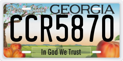 GA license plate CCR5870