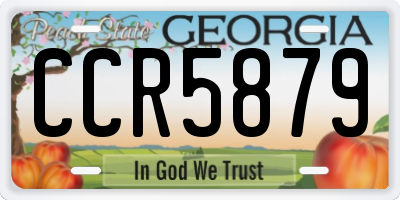 GA license plate CCR5879