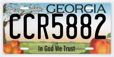 GA license plate CCR5882