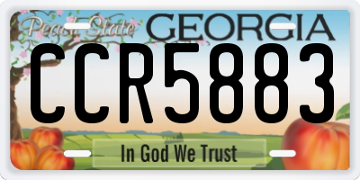 GA license plate CCR5883