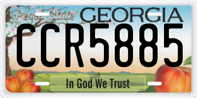 GA license plate CCR5885