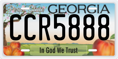 GA license plate CCR5888