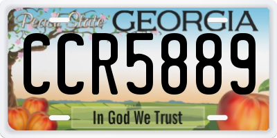 GA license plate CCR5889