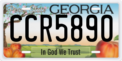 GA license plate CCR5890