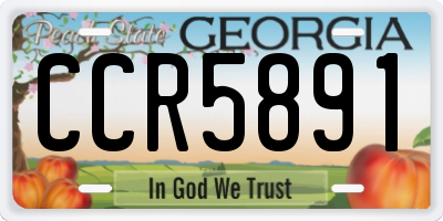 GA license plate CCR5891