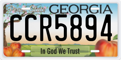 GA license plate CCR5894