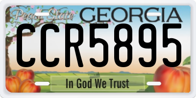 GA license plate CCR5895