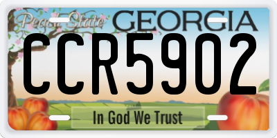 GA license plate CCR5902