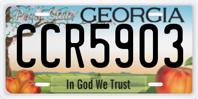 GA license plate CCR5903