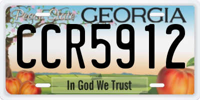 GA license plate CCR5912