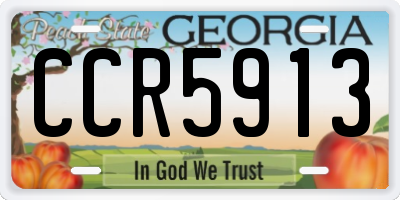 GA license plate CCR5913