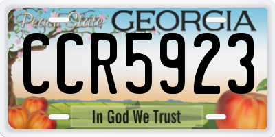 GA license plate CCR5923