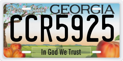 GA license plate CCR5925