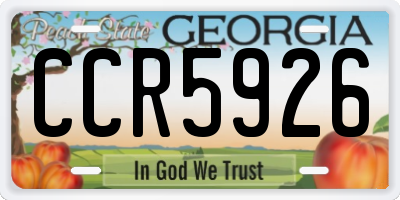 GA license plate CCR5926