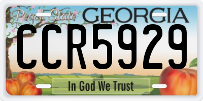 GA license plate CCR5929