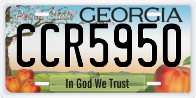 GA license plate CCR5950