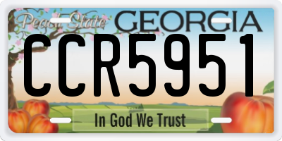 GA license plate CCR5951