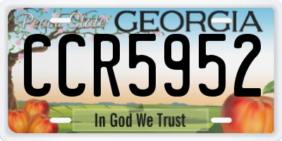 GA license plate CCR5952