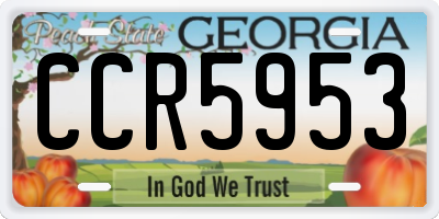 GA license plate CCR5953