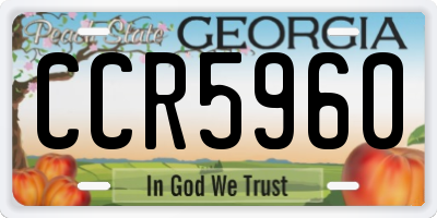 GA license plate CCR5960