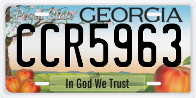 GA license plate CCR5963