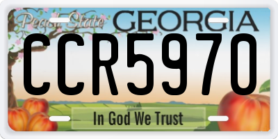 GA license plate CCR5970