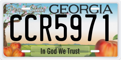 GA license plate CCR5971