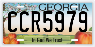 GA license plate CCR5979