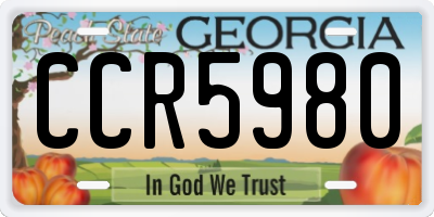 GA license plate CCR5980