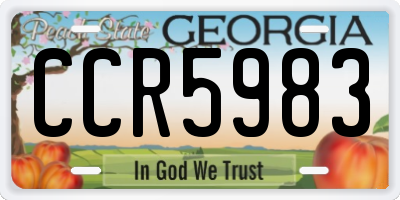 GA license plate CCR5983