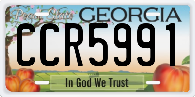 GA license plate CCR5991