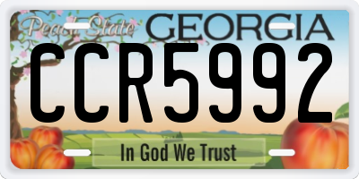 GA license plate CCR5992