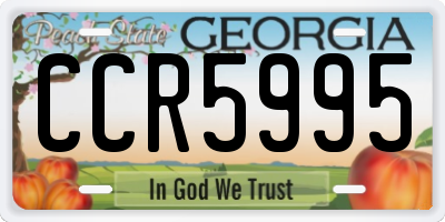 GA license plate CCR5995