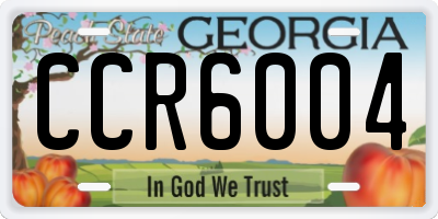 GA license plate CCR6004