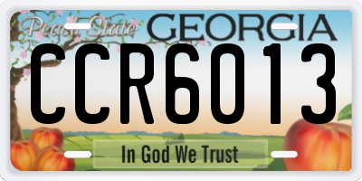 GA license plate CCR6013