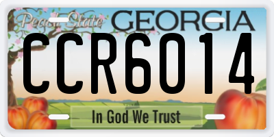 GA license plate CCR6014