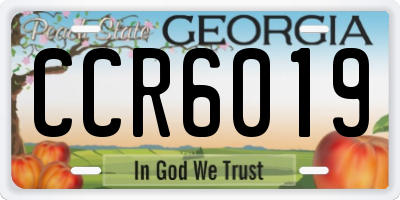 GA license plate CCR6019