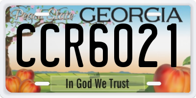 GA license plate CCR6021