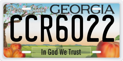 GA license plate CCR6022
