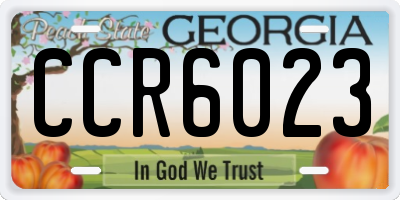 GA license plate CCR6023